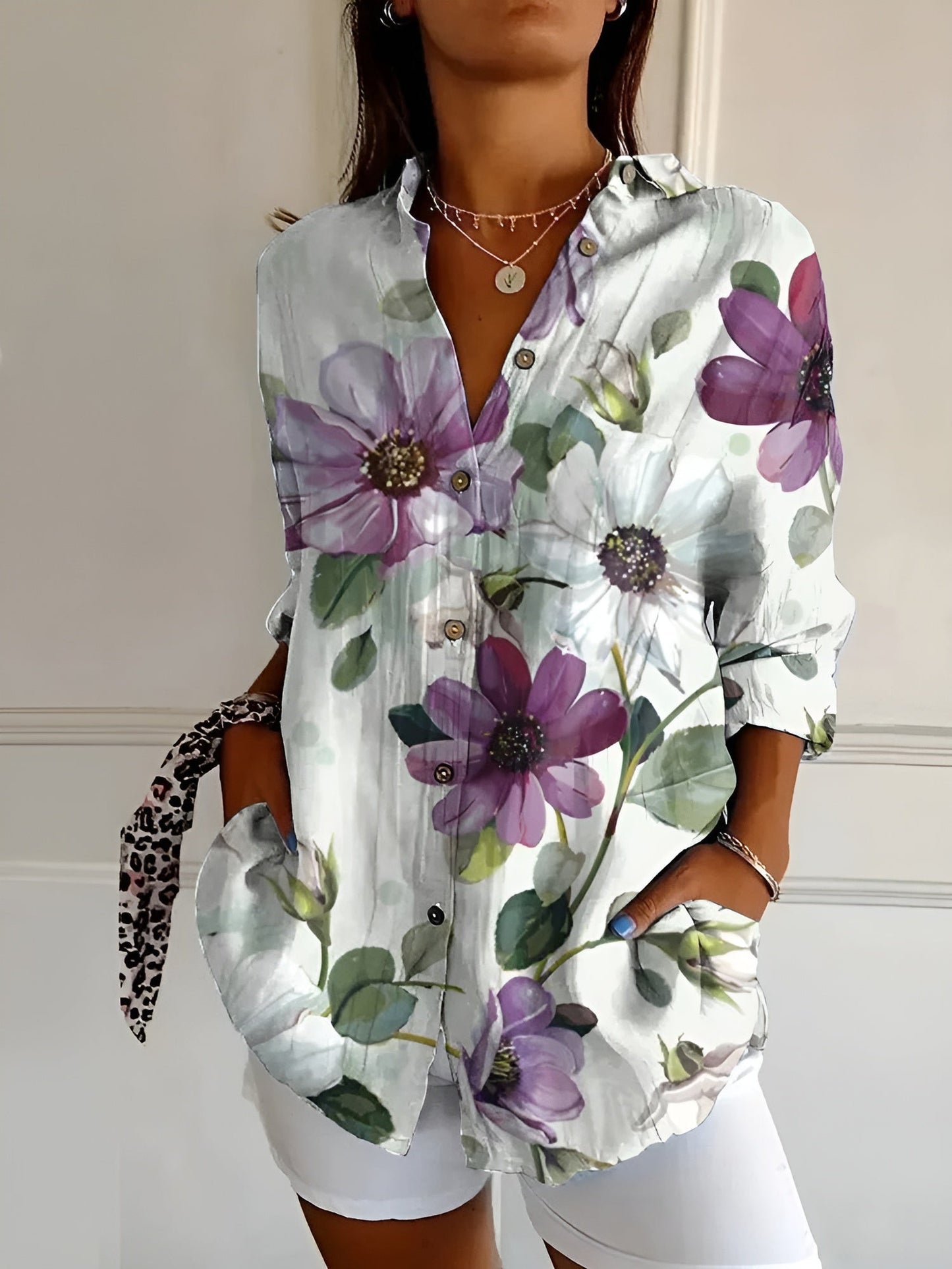 Lyra | Blossom Breeze Collared Top